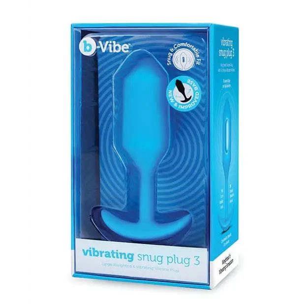 b-Vibe Powered Plug Blue / Large b-vibe Vibrating Snug Plug at the Haus of Shag