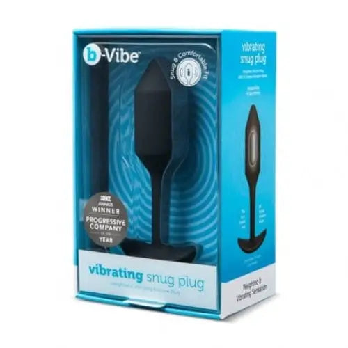 b-Vibe Vibrating and Weighted Snug Plug - 4 / Black - Powered Butt Plug