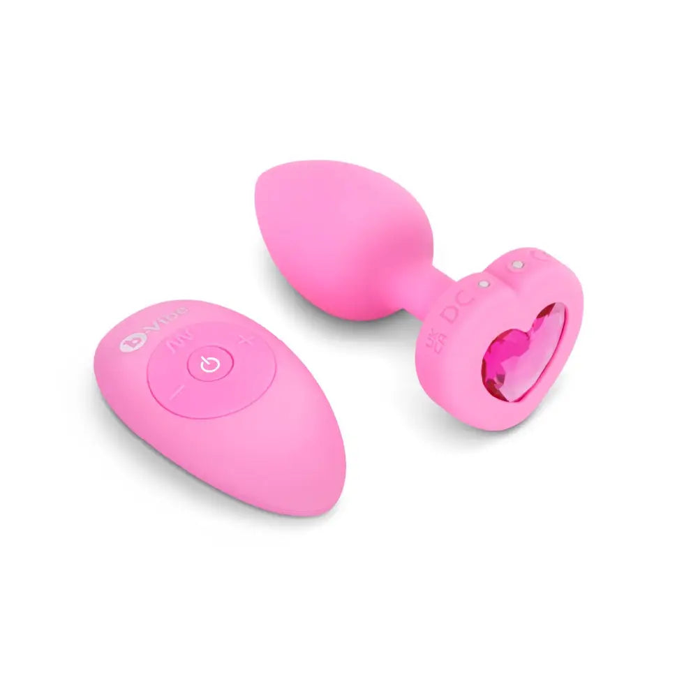 b-Vibe Vibrating Heart Plug - Powered Butt Plug