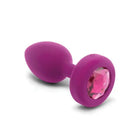 Vibrating jewel plug with purple silicone anals and pink jewel from b-Vibe