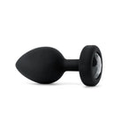 b-Vibe Vibrating Jewel Plug: Sleek Black Silicon Anal Plug with Vibrating Jewel Design