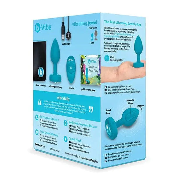 b-Vibe Vibrating Jewel Plug - elegant jewel plug for intense, pleasurable vibrations