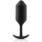 Black b-Vibe Weighted Snug Plug 3 with black handle on white background