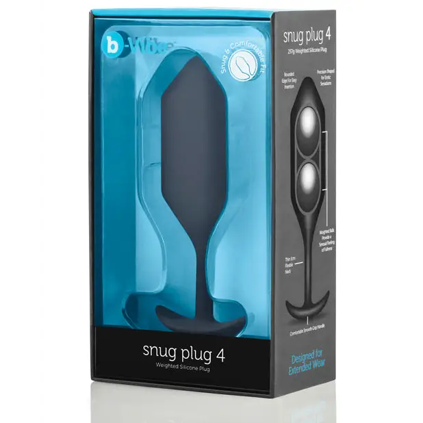 b-Vibe Weighted Snug Plug 4 - Smooth Grip Handle and Flexible Neck for Comfort and Control