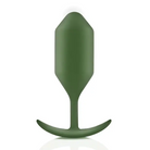 Green plastic wine bottle with white cap, b-Vibe Snug Plug 4, smooth grip handle, flexible neck