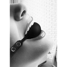 B&w Silicone Ball Gag W/ Adjustable Leather Straps - Ball Gag