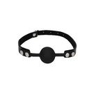 B&w Silicone Ball Gag W/ Adjustable Leather Straps - Ball Gag