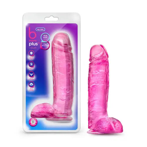 Blush B Yours Plus Big n’ Bulky 10.5 in. Dildo with Balls & Suction Cup Pink - Realistic Dildo