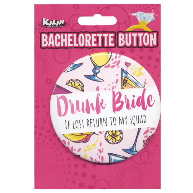 Bachelorette Button - Drunk Bride - Party Supplies