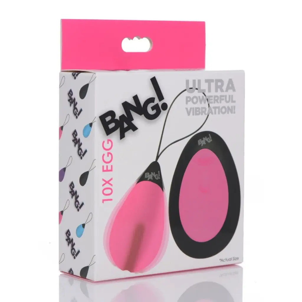 BANG! 10x Silicone Vibrating Egg in Pink Packaging - Premium Vibrating Egg Toy