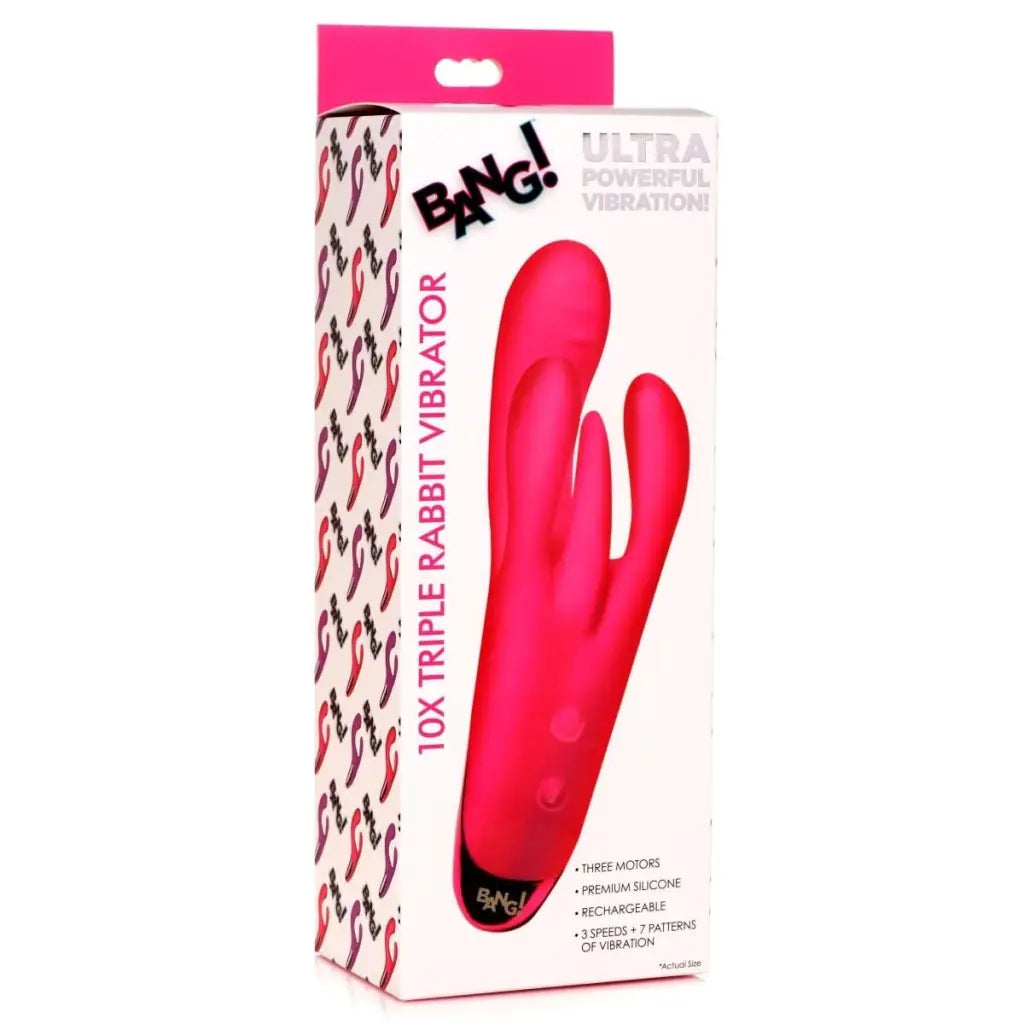 BANG! Rabbit BANG! 10x Triple Rabbit Silicone Vibrator at the Haus of Shag