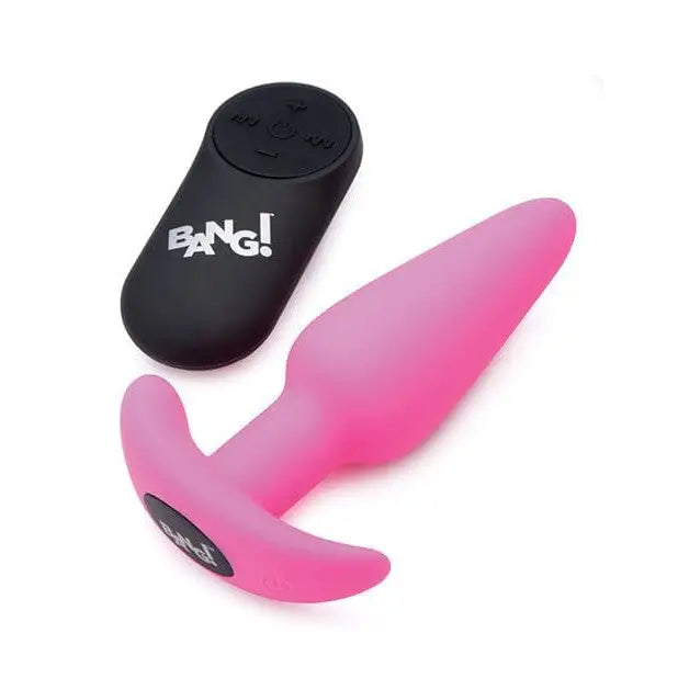 Pink 21x Remote Control Silicone Butt Plug with black remote for adult pleasure