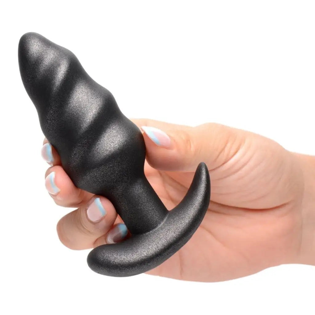 BANG! Powered Plug Black BANG! 25x Vibrating Silicone Swirl Plug With Remote Control at the Haus of Shag