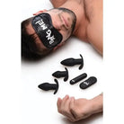 Sleep mask with ’BANG ME!’ and adult novelty items in BANG! 28X Backdoor Adventure Vibe Kit