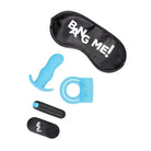 Adult novelty items with ’BANG ME!’ sleep mask and BANG! 28X Duo Blast cock ring and butt plug kit