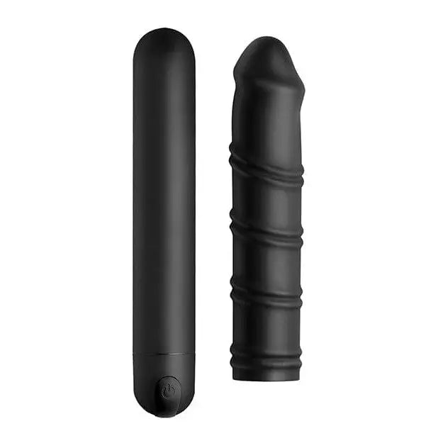 BANG! Realistic Vibrator Black BANG! 3 Speed XL Bullet and Silicone Swirl Sleeve at the Haus of Shag