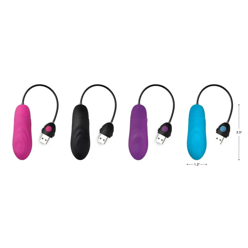 BANG! 7x Pulsing Rechargeable Silicone Vibrators in various colors with USB charging cords