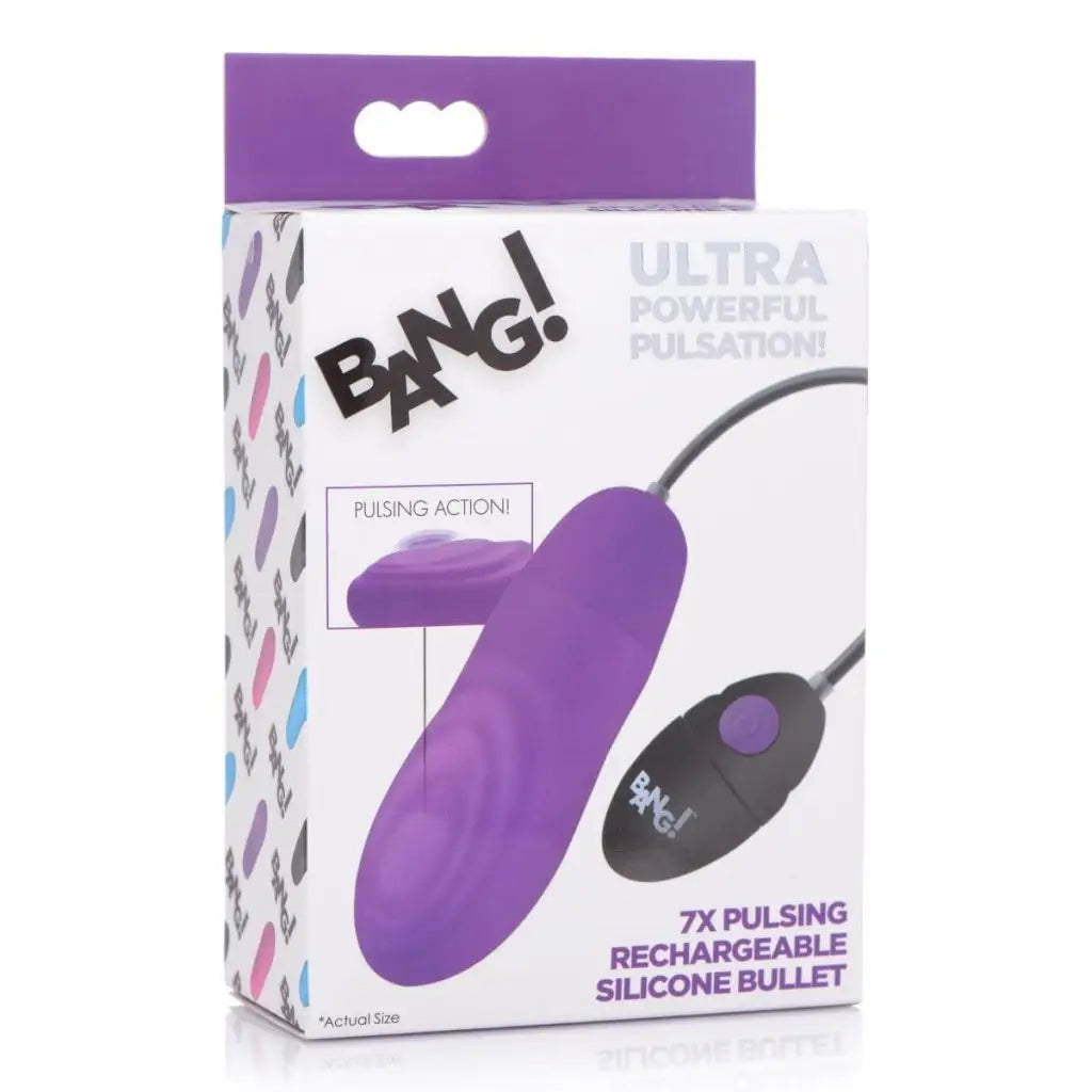 BANG! 7x Pulsing Rechargeable Silicone Vibrator with remote control for ultimate pleasure