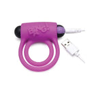 Purple BANG! Vibrating Cock Ring with USB charging cable and remote control