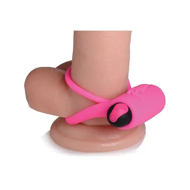 Pink BANG! Vibrating Cock Ring and Bullet with Remote Control for enhanced male stimulation