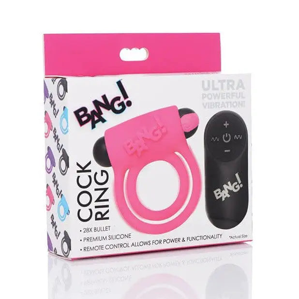 BANG! Vibrating silicone cock ring with remote control for enhanced pleasure