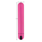 Pink cylindrical BANG! XL Bullet Vibrator made of ABS plastic with labeled dimensions