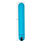 Cylindrical turquoise ABS plastic bullet vibrator with dimensions: BANG! XL Bullet Vibrator