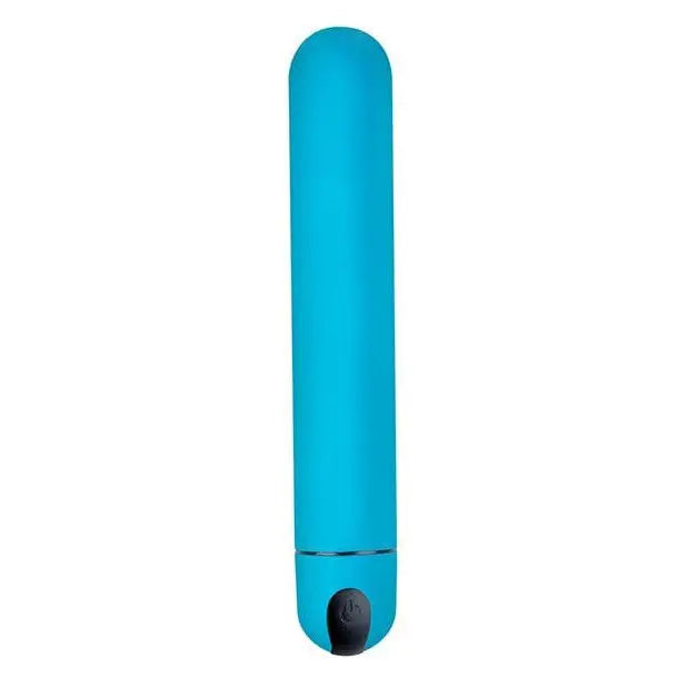 Turquoise cylindrical bullet vibrator with black power button - BANG! XL Bullet Vibrator