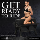 Woman in a black bikini on Bareback Submission Horse with classic design and padded cushions