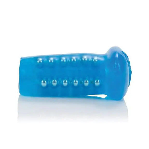 CalExotics Manual Stroker Basic Essentials Beaded Masturbator - Blue at the Haus of Shag