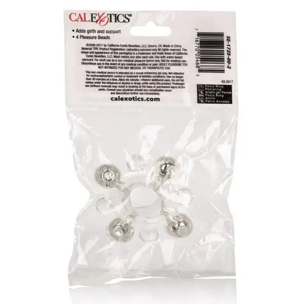 CalExotics Penis Enhancement Basic Essentials Enhancer Ring W/beads - Clear at the Haus of Shag