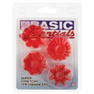 CalExotics Penis Enhancement Red Basic Essentials Rings - Set Of 4 at the Haus of Shag