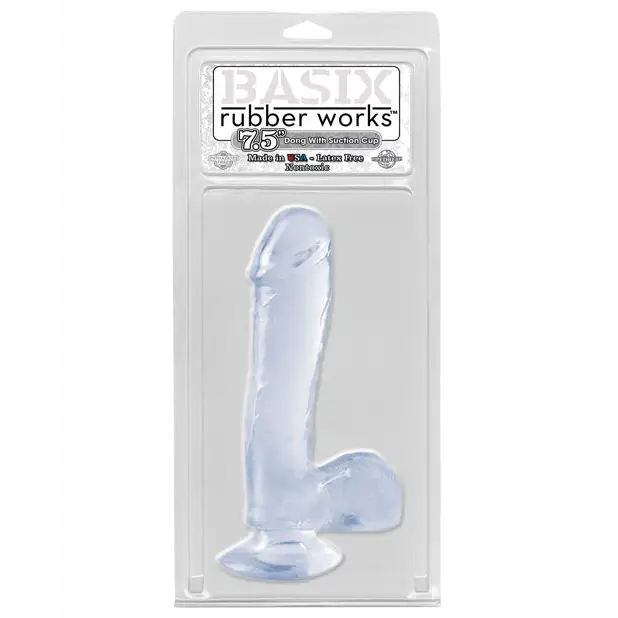 ’Basix Rubber Works 7.5’’’ Dong W/suction Cup’ - Clear - Dongs & Dildos