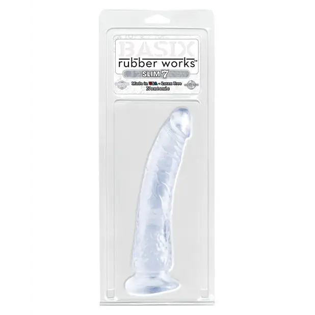 ’Basix Rubber Works 7’’’ Slim Dong’ - Clear - Dongs & Dildos