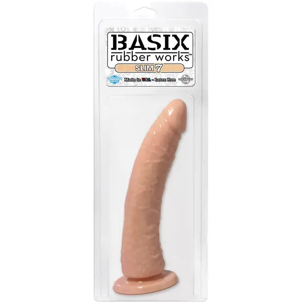 ’Basix Rubber Works 7’’’ Slim Dong’ - Flesh - Dongs & Dildos