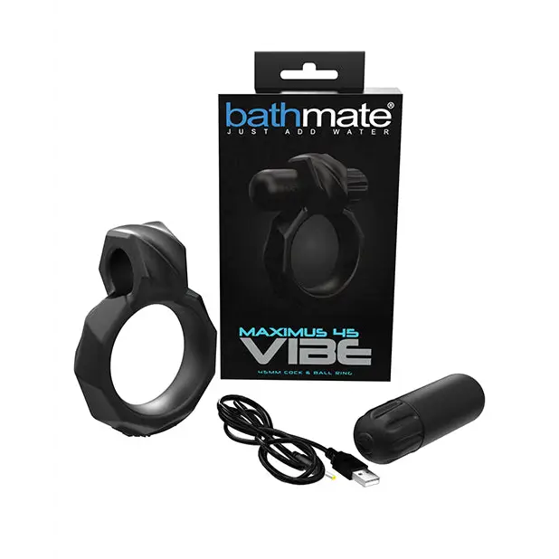 Bathmate Maximus 45 Vibrating Cock & Ball Ring - Black - Cock Ring