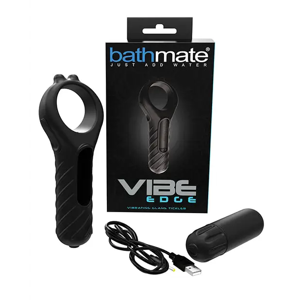 Bathmate Vibe Edge Vibrating Glands Tickler - Black - Glans Vibrator