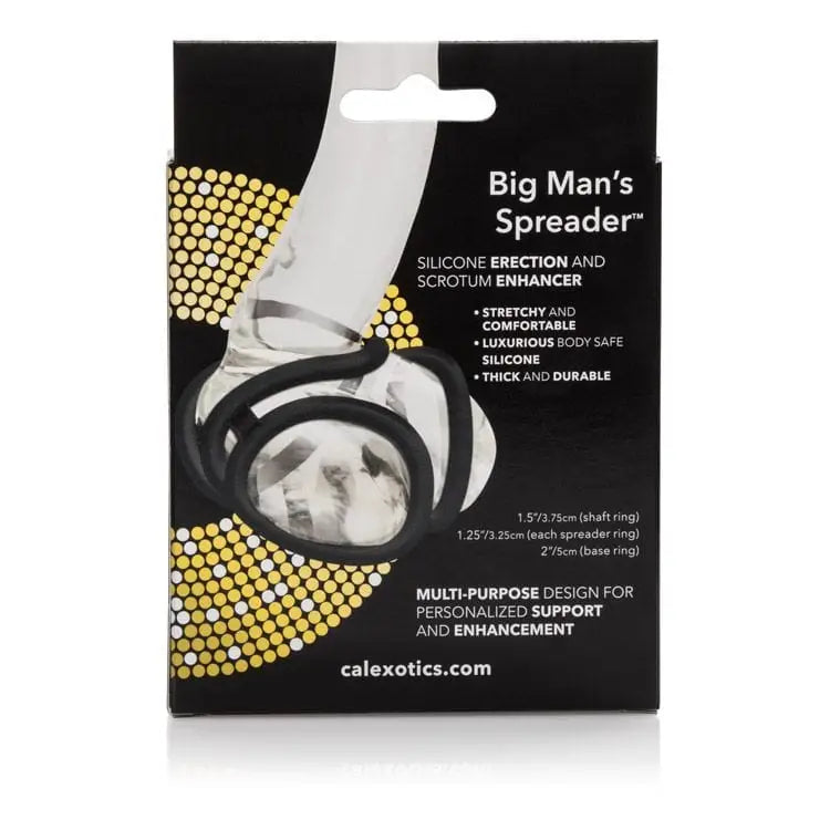 CalExotics Sextoys for Couples Big Man's Spreader Ring Black at the Haus of Shag