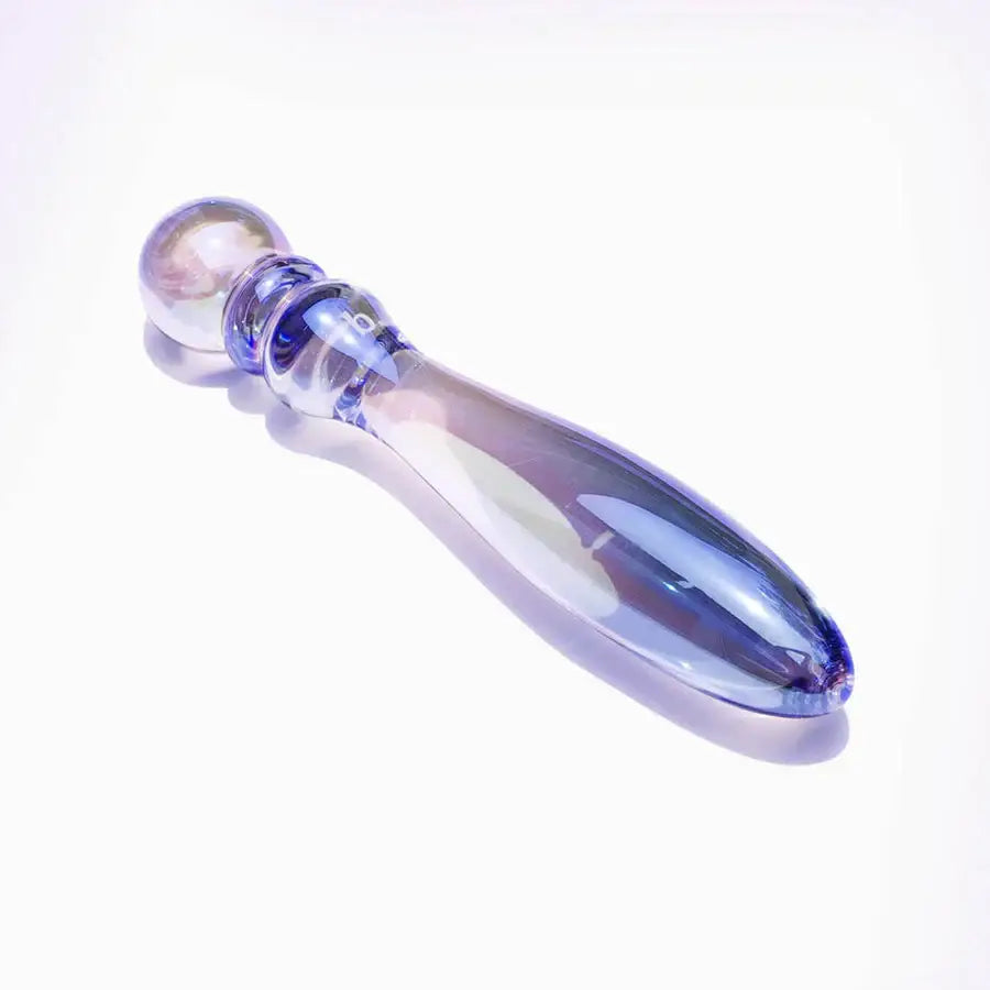 biird. Cecii Beaded Glass Dildo - Purple - Plain Dildo