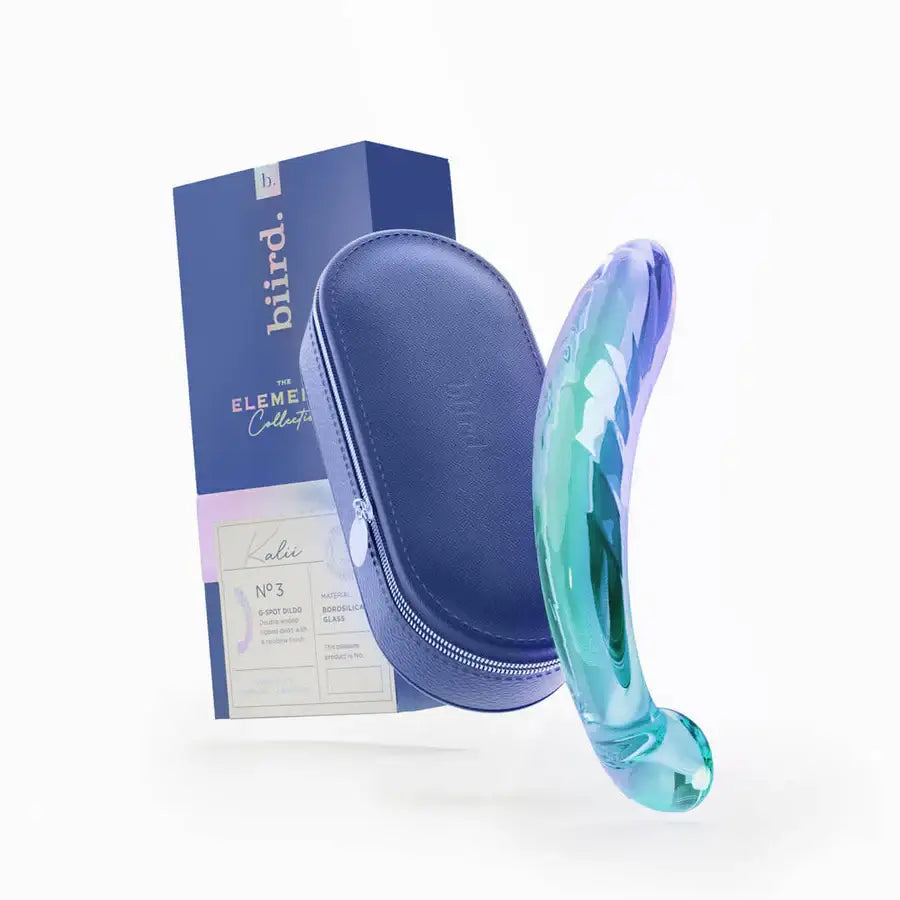 biird. Kalii Glass G-Spot Dildo - Blue - Plain Dildo