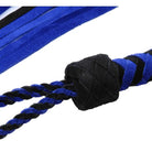 Strict Leather Flogger Black And Blue Suede Flogger at the Haus of Shag