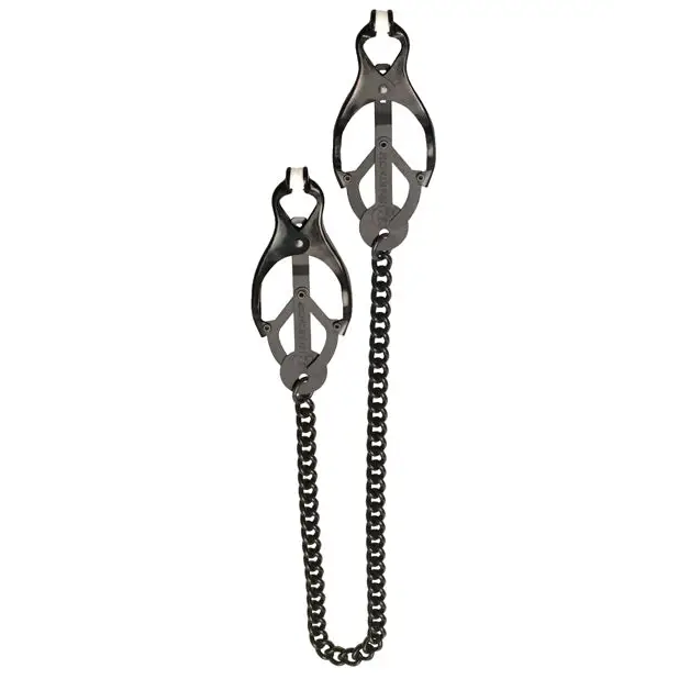 Black Butterfly Clamp W/link Chain - Nipple Clamp