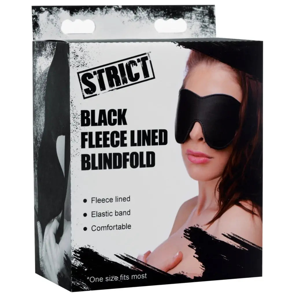 STRICT Blindfold Black Fleece Lined Blindfold at the Haus of Shag