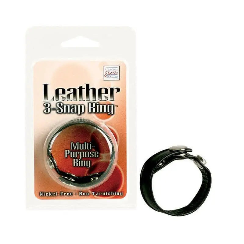 CalExotics Sextoys for Couples Black Leather Ring at the Haus of Shag