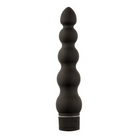 Black Magic 7’ Ribbed Vibe: Black silicone massager with ribbed, tapered shape and textured base