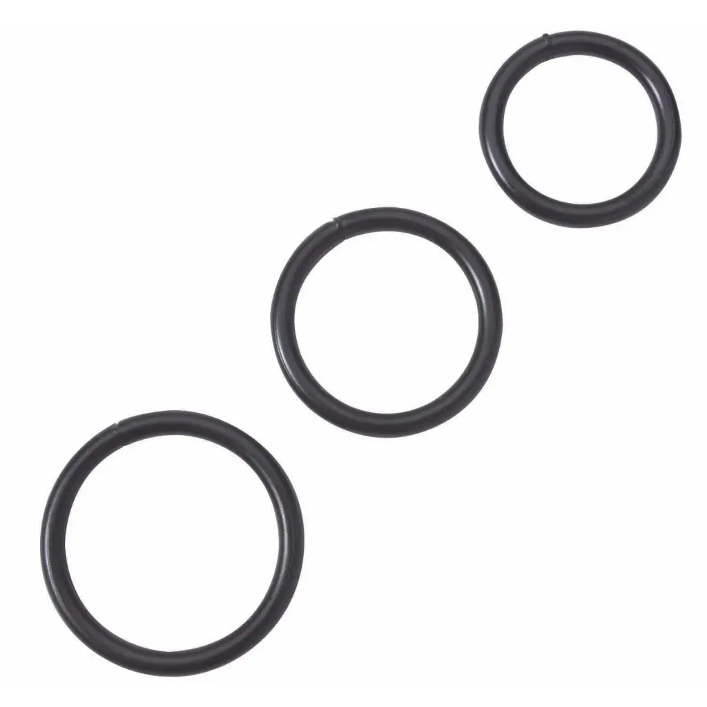 Black Steel C Ring Set - Cock Ring