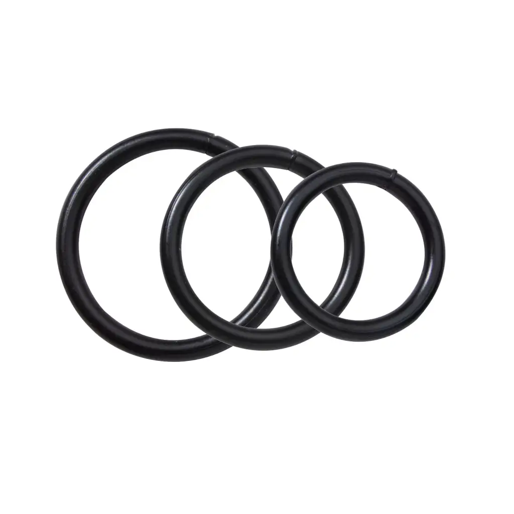 Black Steel C Ring Set - Cock Ring