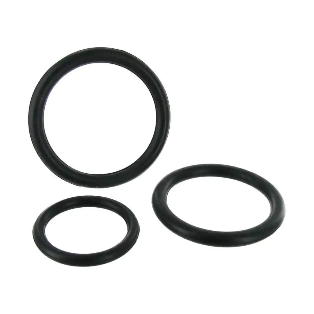 Trinity Vibes Cock Ring Black Black Triple Silicone Cock Ring Set at the Haus of Shag