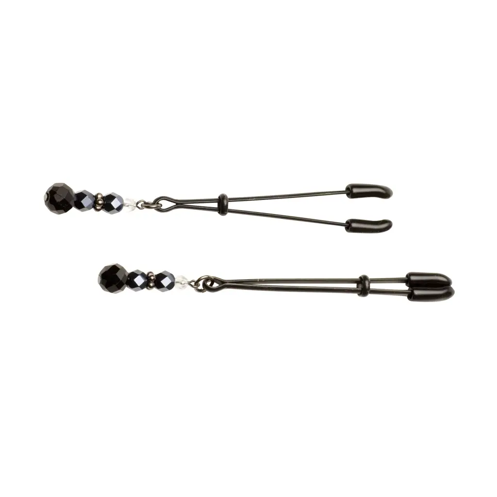 Black Tweezer Clamp Black W/beads - Nipple Clamp