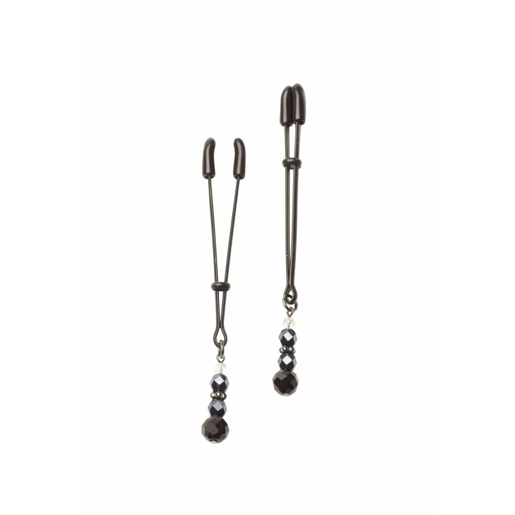 Black Tweezer Clamp Black W/beads - Nipple Clamp